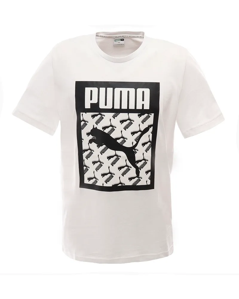 Puma Logo füllen Herren weißes T-Shirt Weiß