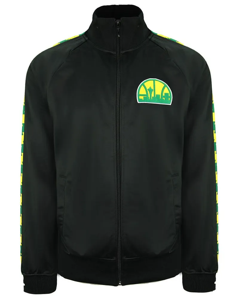 Mitchell & Ness Seattle Supersonics Herren Black Track Jacke Schwarz
