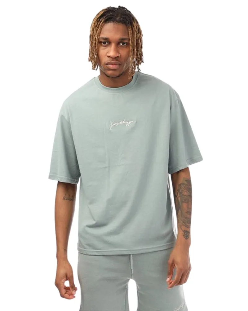 HYPE T-Shirt für Herren, Logo, Übergroß (Moosgrün Grau