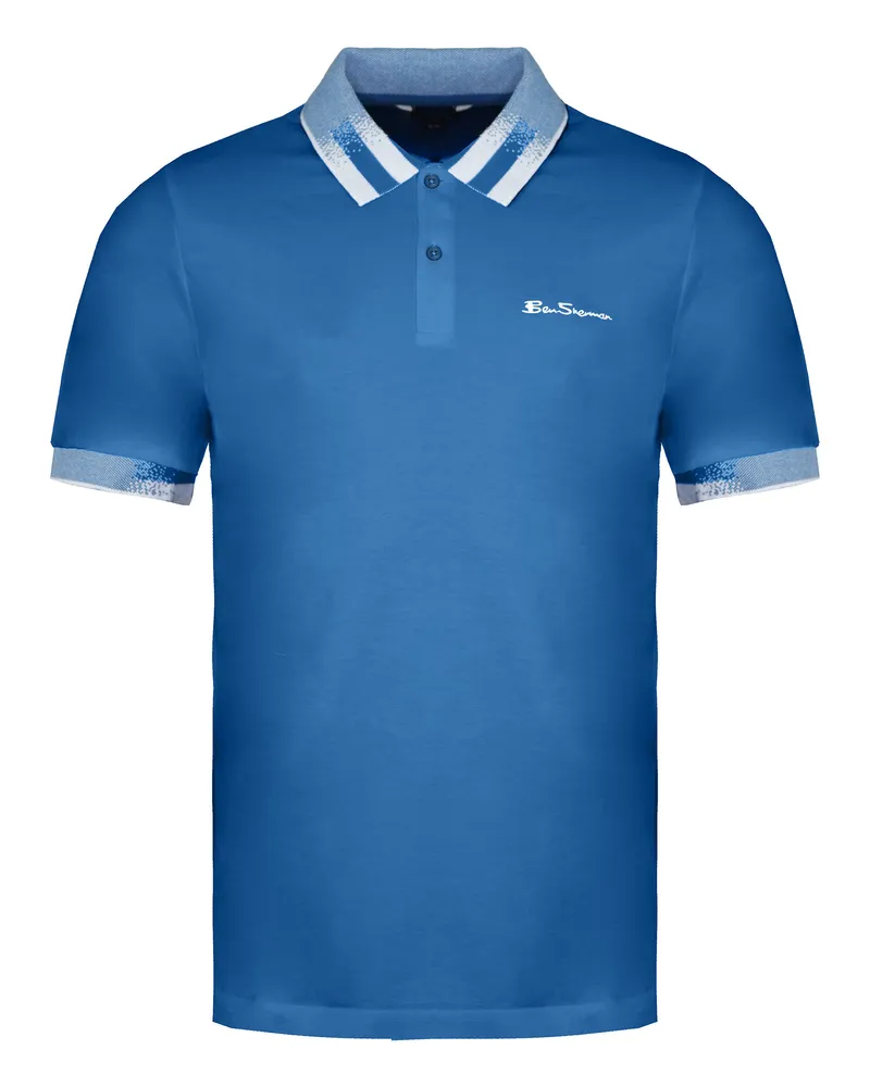 Ben Sherman Kragen Interesse Herrenblau Polo -Hemd Blau