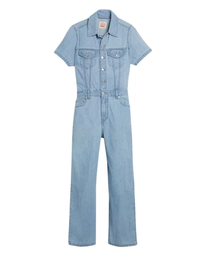 Levi's Jumpsuit für Damen, Denim, kurzärmlig (Blau Blau