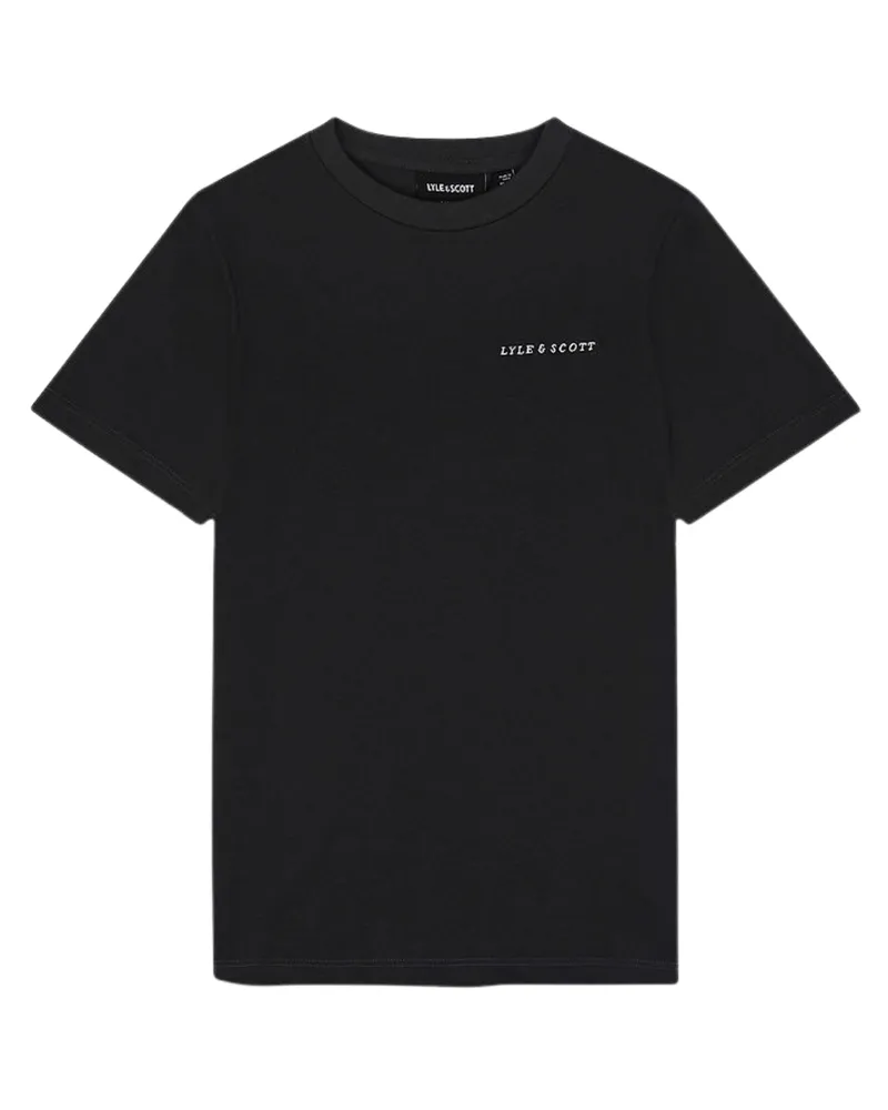 Lyle & Scott Schwarzes T-Shirt mit gesticktem Logo von Schwarz