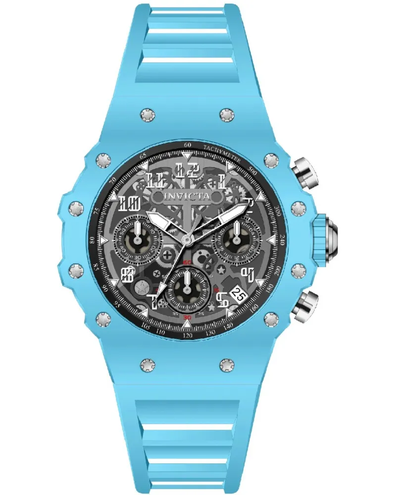 Invicta Racing 69628 Herrenuhr - Quarzwerk - Acryl mit silbernem Zifferblatt - 40 mm Blau