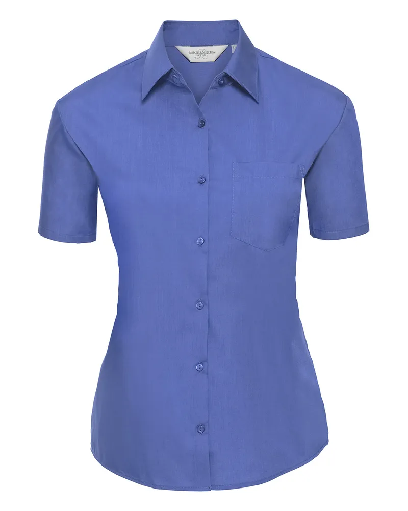 Russell Athletic Russell Collection - Hemd Pflegeleicht für Damen kurzärmlig (Business-Blau Blau