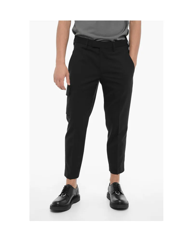 Neil Barrett Skinny Fit Cargohose mit Gürtelschlaufen in Schwarz Schwarz