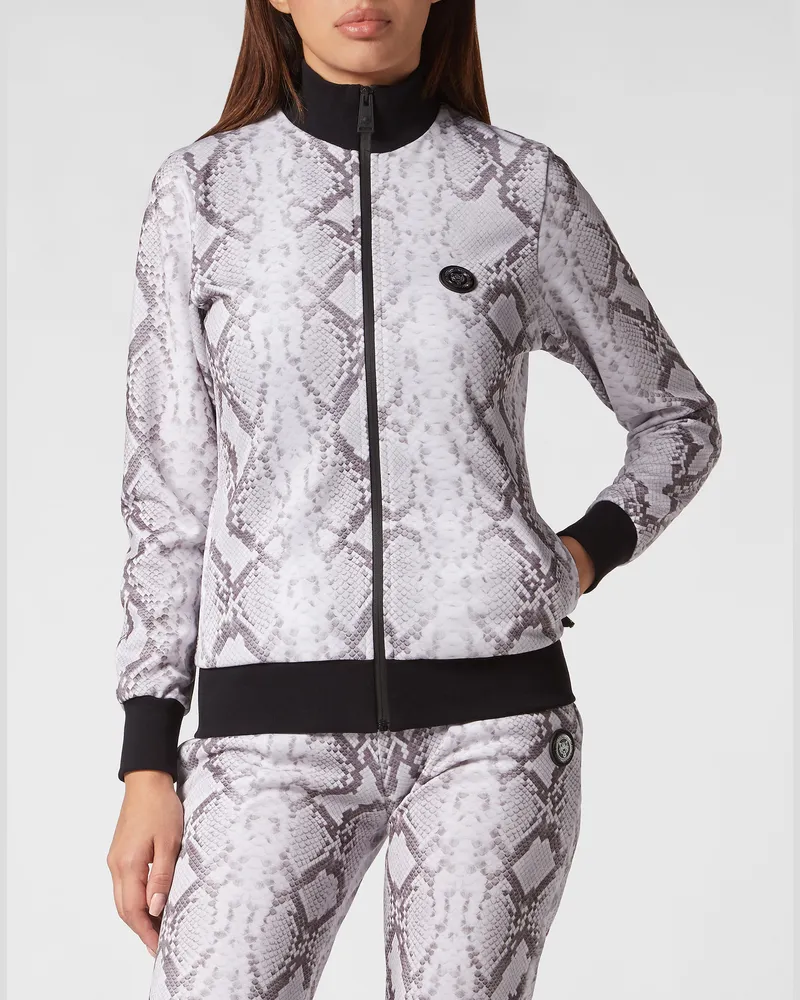 Philipp Plein Tracksuit mit Top und Hose, Python-Print - Grau Grau