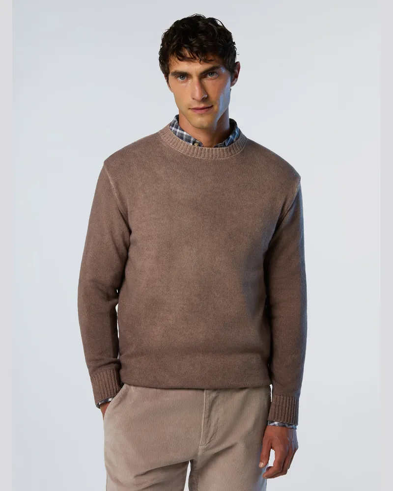 North Sails Pullover mit ausgebleichtem Effekt und Rundhals - Taupe Taupe