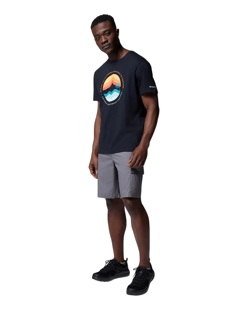 Columbia Sportswear Company Path Lake II" T-Shirt für Herren, Rundhalsausschnitt, Regulär (Schwarz Schwarz