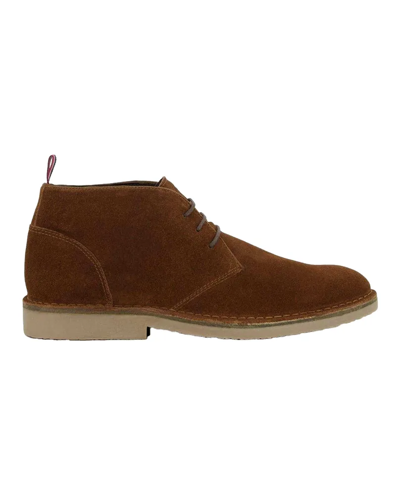 Dune Wüstenstiefel für Herren, Wildleder, Kontrastsohle (Hellbraun Cognac