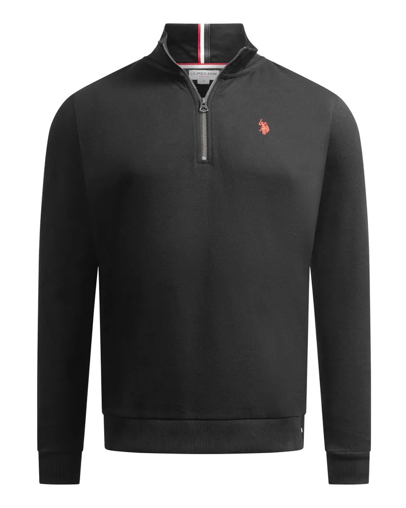 U.S. Polo Assn.  Half-Zip-Pullover USNiico aus Baumwollmix, Herren - Schwarz Schwarz