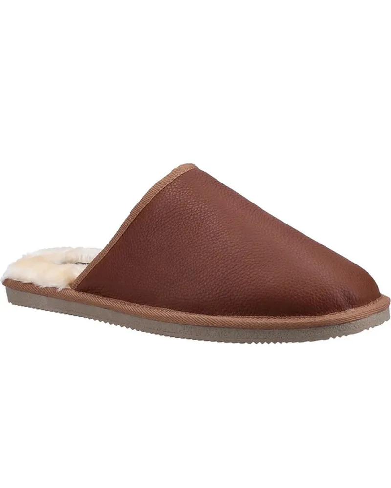 Hush Puppies Herren Coady Leder Hausschuhe (Tan Cognac