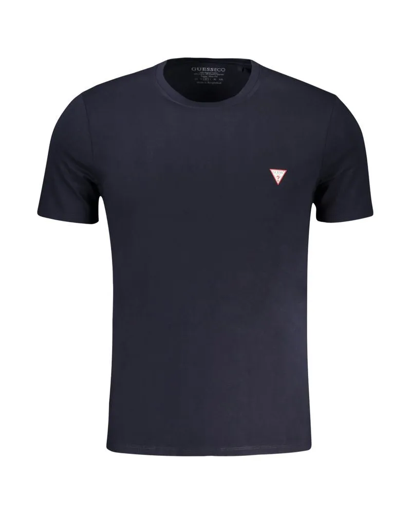 Guess Blaues Bio-Baumwoll-Herren-T-Shirt Blau