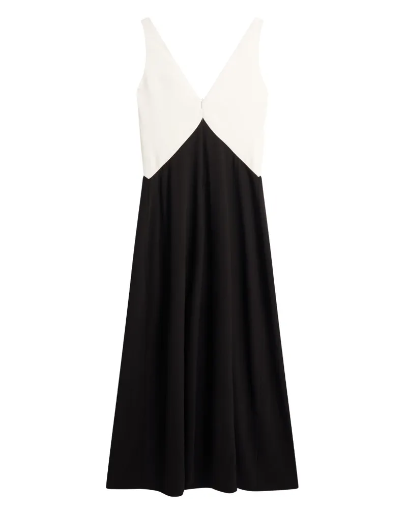 Ted Baker Schwarzes Midikleid Von  Sucre Mit Kontrasteinsätzen Weiß