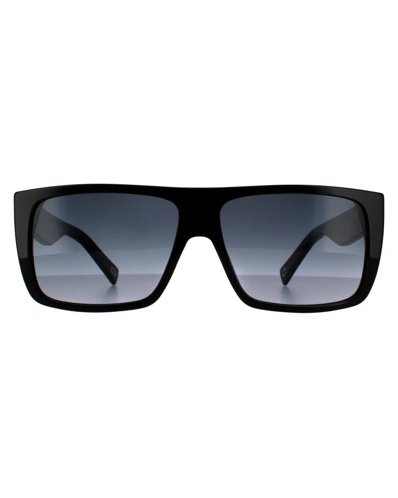 Marc Jacobs Rectangle Unisex Sonnenbrille Schwarz Grau Dunkelgrau Gradient Schwarz