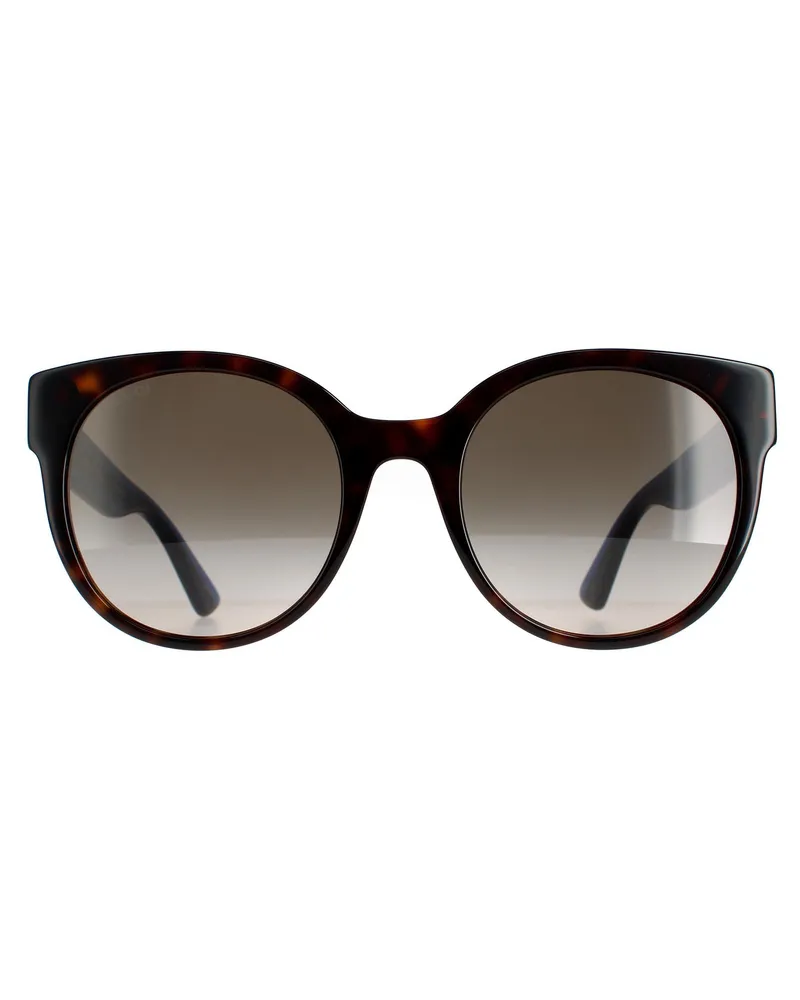Gucci Cat Eye Womens Havana avec des lunettes de soleil GG0035SN Braun