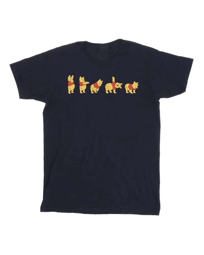 Disney Winnie The Pooh Stretching" T-Shirt für Herren (Marineblau Marineblau