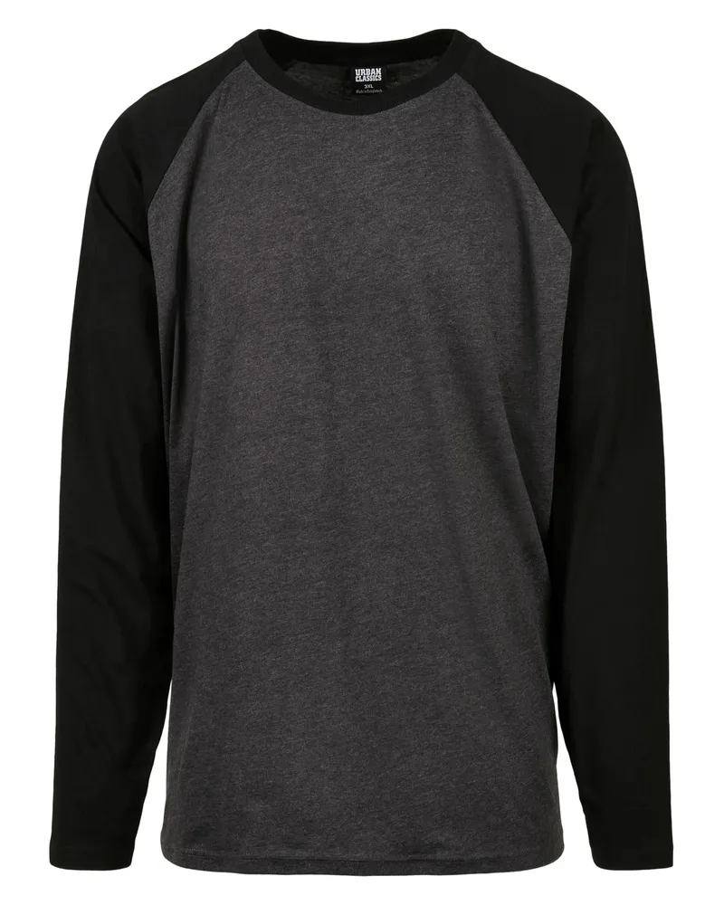 Urban Classics T-Shirt Raglanärmel für Herren Kontrast-Ärmel (Holzkohle/Schwarz Anthrazit