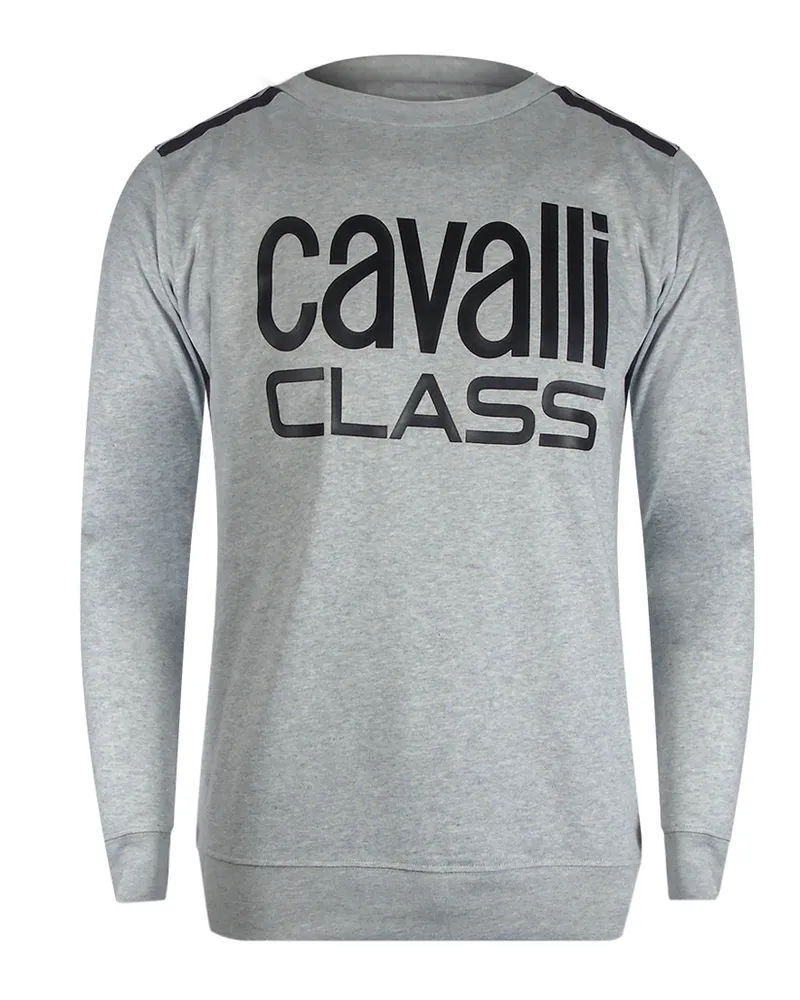 Roberto Cavalli Graues Sweatshirt Mit Schulterverstärkung Grau