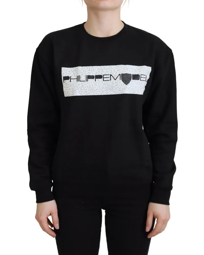 Philippe Model Schwarzes Sweatshirt mit grafischem Druck Schwarz