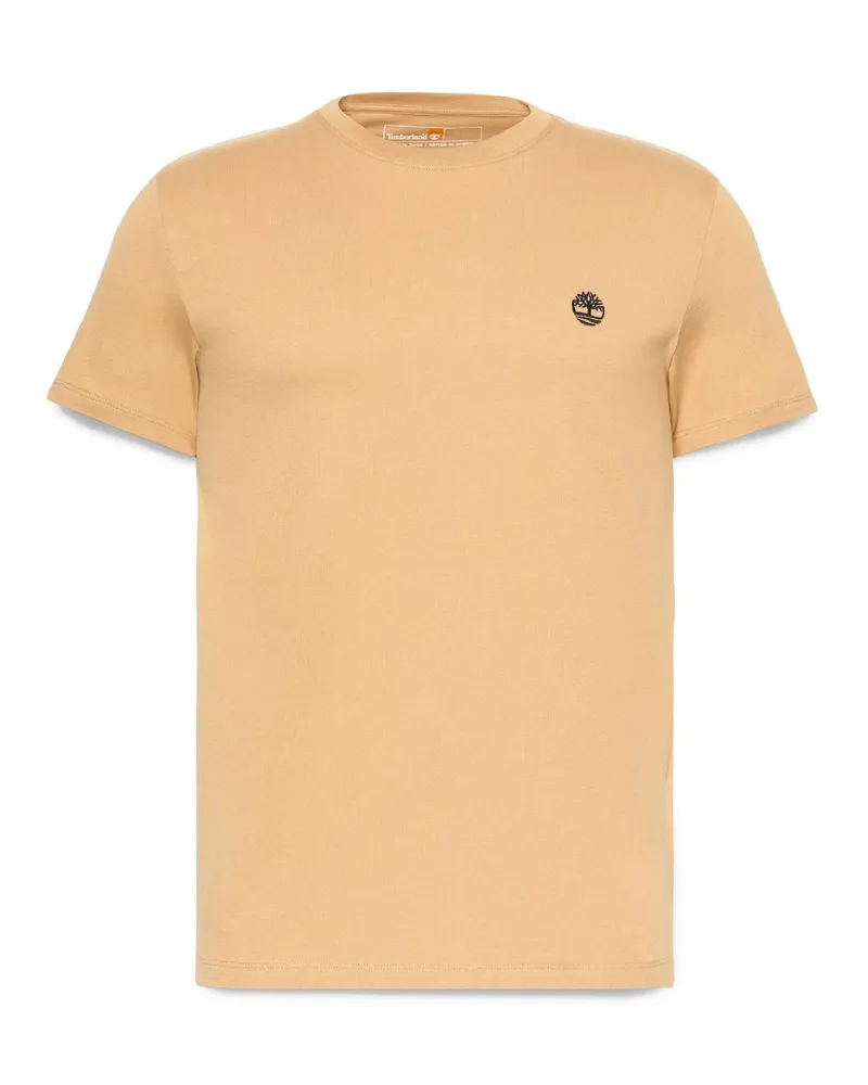 Timberland Slim Fit T-Shirt Mit Gesticktem Logo, Braun Braun