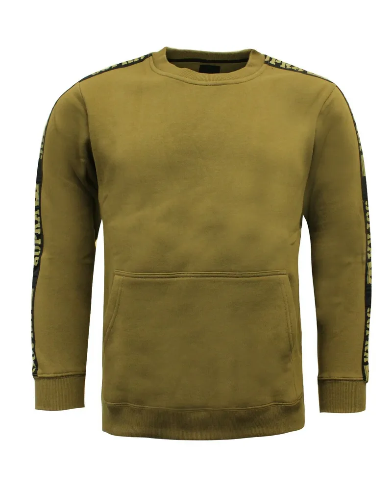 Supra Footwear Streeter Crew Neck Sweatshirt Oliven Herren Pullover Jumper 102085 382 A38E Oliv