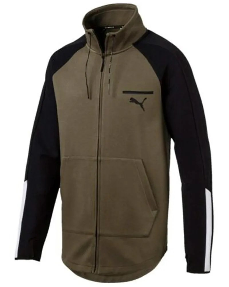 Puma Evo T7 Grüne Trainingsjacke für Herren Khaki