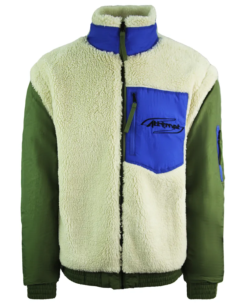 Puma X Versuch Sherpa Bomber Reißverschluss olive Beige Herrenjacke 598257 75 Beige