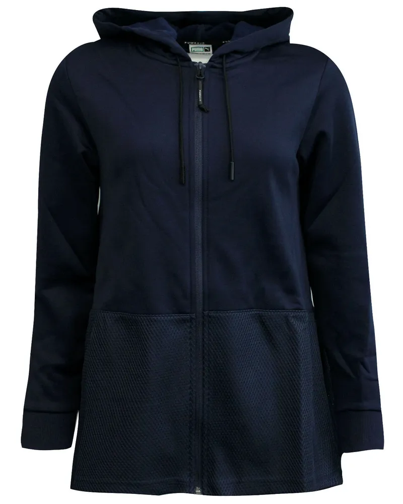 Puma Evo Drapey Marineblaue Trainingsjacke für Damen Blau