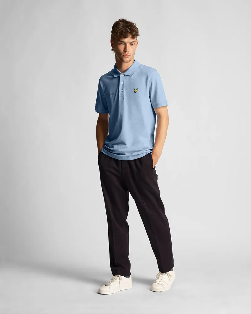 Lyle & Scott Herren-Poloshirt mit passendem Aufdruck in Blau Blau