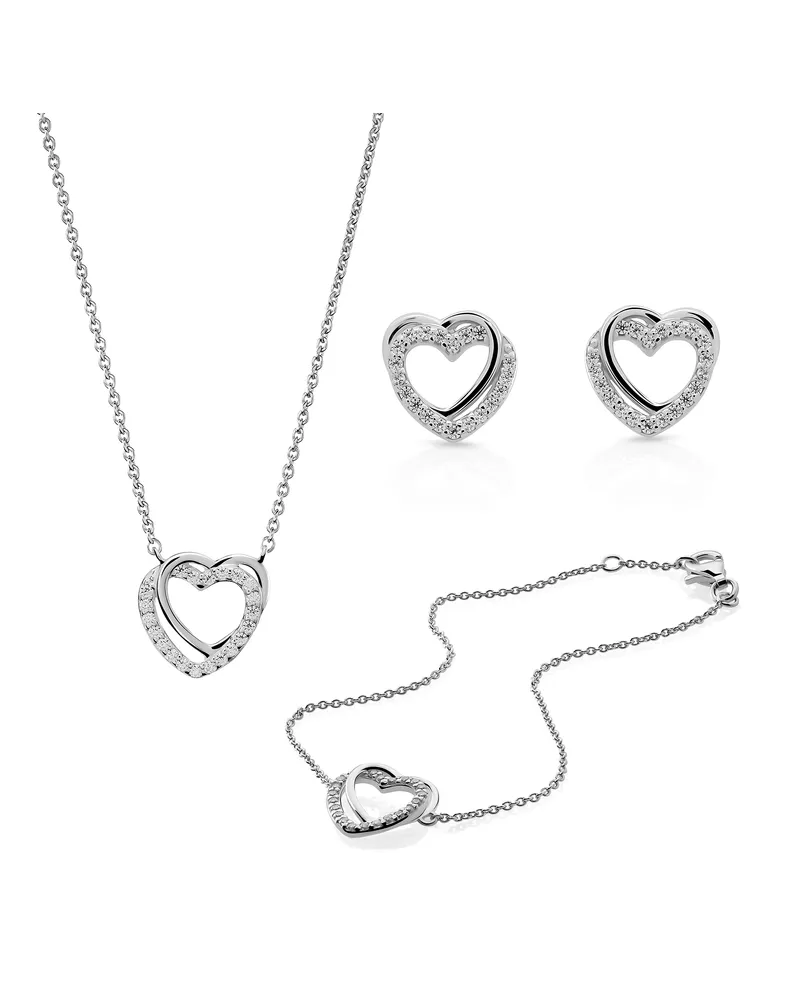 Orphelia Ariana' Damen Set aus 925 Sterling Silber: Armband + Ohrringe + Halskette - Silber SET-7482 Silber
