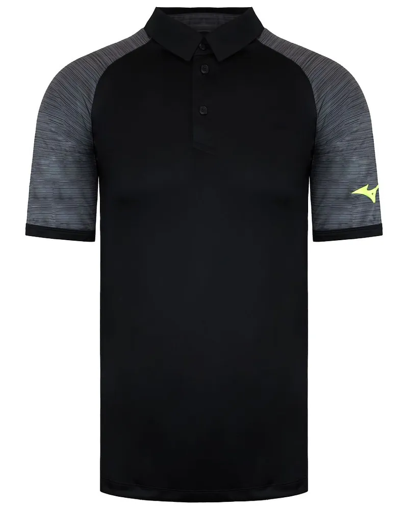Mizuno gedrucktes Männerschwarz -Polo -Hemd gedruckt Schwarz