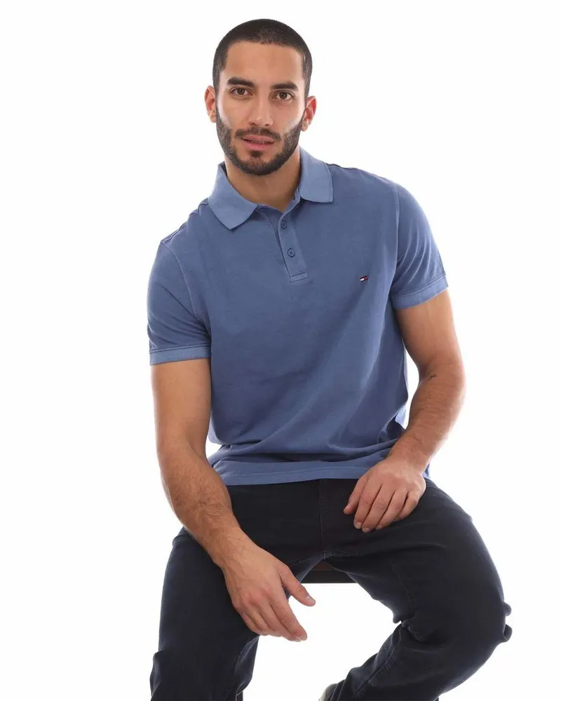 Tommy Hilfiger Poloshirt für Herren, Schmal (Blau Blau