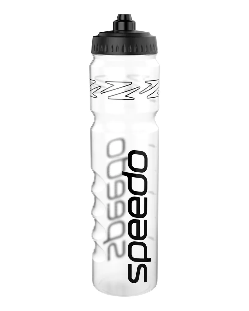 Speedo Wasserflasche, Logo, 1l (Transparent/Schwarz Transparent