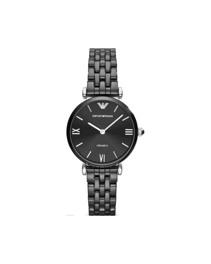 Giorgio Armani Damen AR1487 Keramikuhr Silber