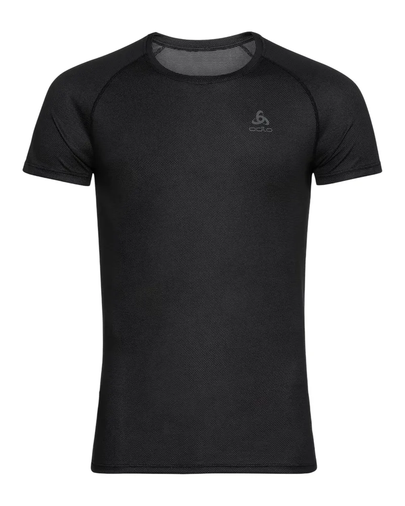 Odlo T-Shirt für Herren, Rundhalsausschnitt, Schmal (Schwarz Schwarz