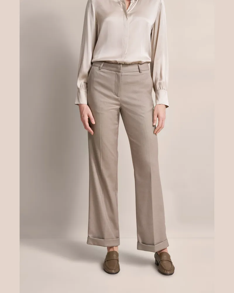 Bugatti Damen Freizeithose mit geradem Beinverlauf Beige