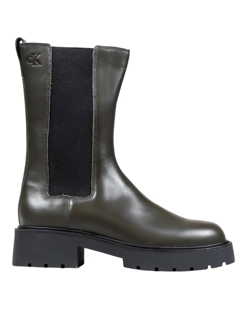 Calvin Klein Stiefeletten mit Profilsohle und elastischem Einsatz Dunkelgrün
