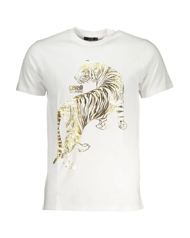 Roberto Cavalli Bianco Baumwoll T-Shirt für Herren Weiß