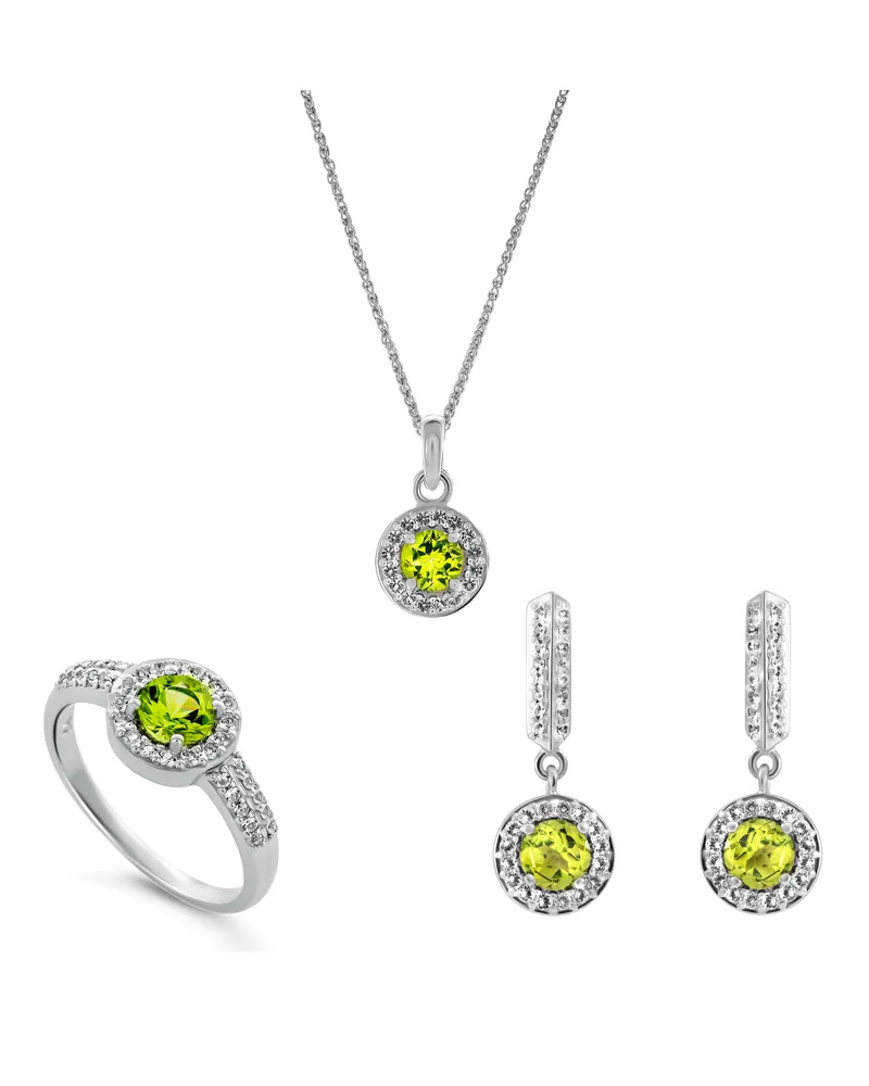 Orphelia Bristol' Damen 925 Sterling Silber Set: Halskette + Ohrringe + Ring - Silber SET-7579/G Silber