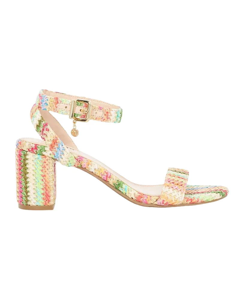 Dune Lo Memee" Sandalen für Damen, gewebter Stoff, Mittelhoher Absatz (Bunt Grün