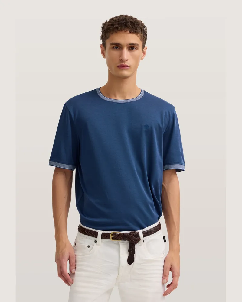 Bugatti Herren-T-Shirt aus Baumwoll-Mix - Marineblau Marineblau