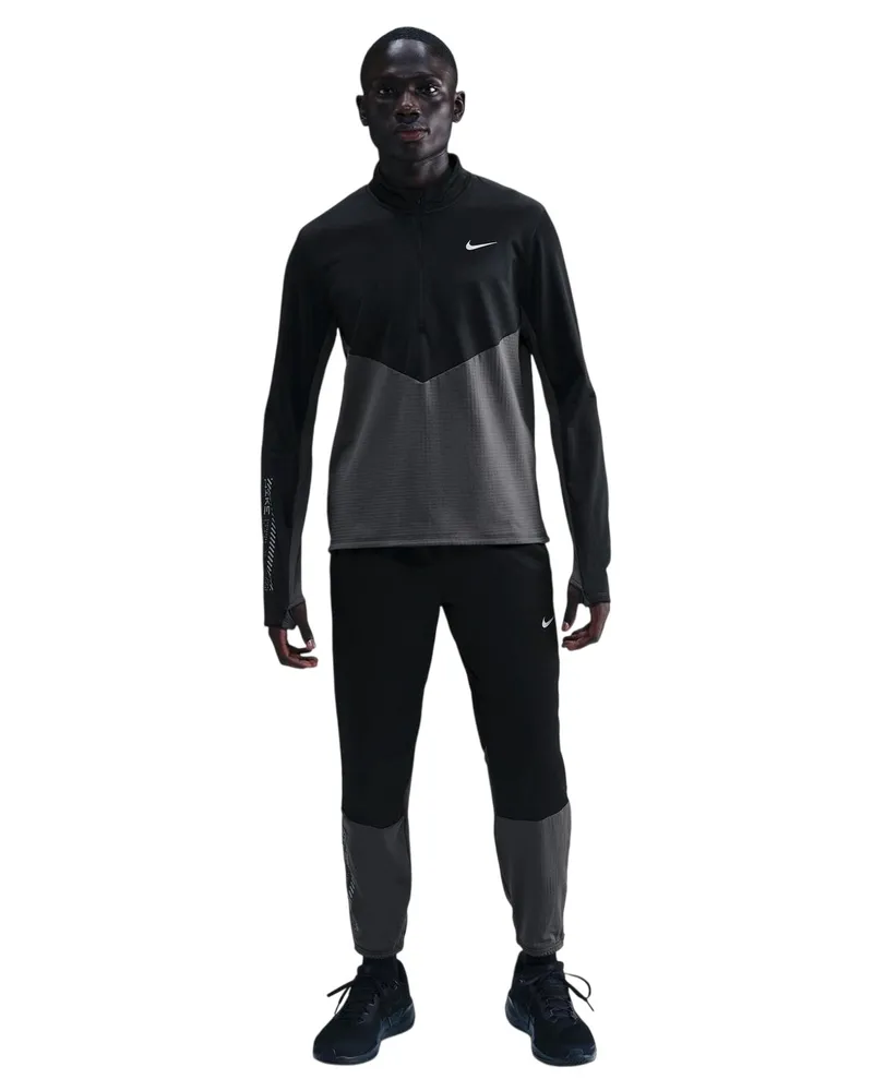 Nike Pacer" Oberteil für Herren, mit kurzem Reißverschluss, Dri-FIT (Anthrazit Grau