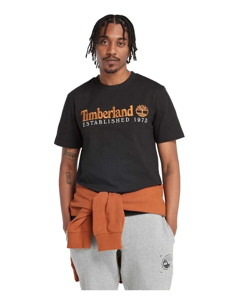 Timberland Heritage" T-Shirt für Herren, Baumwolle (Schwarz/Weiß Schwarz