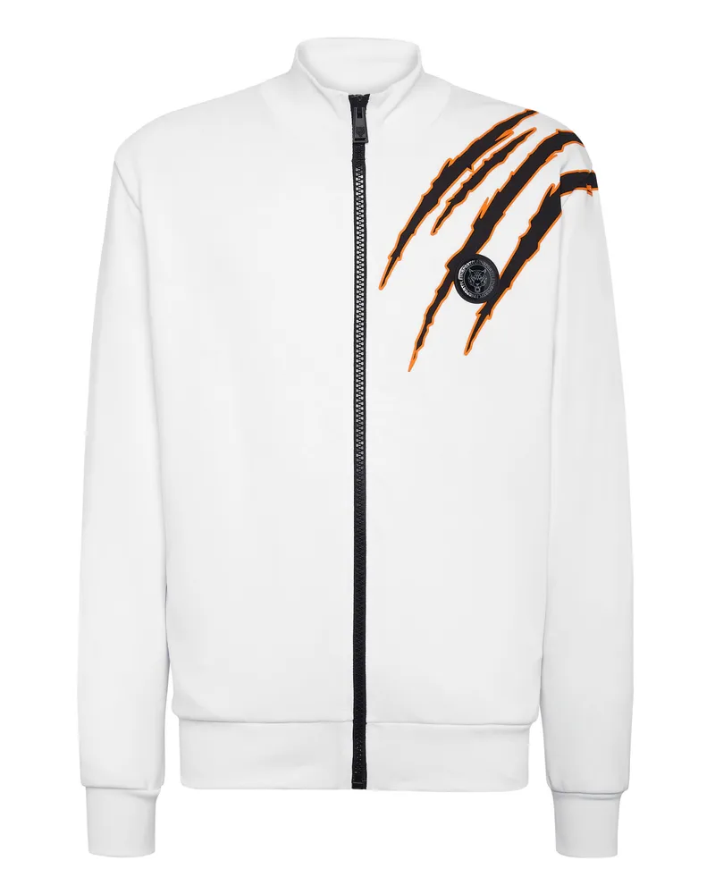 Philipp Plein Sweatjacke Scratch Weiß