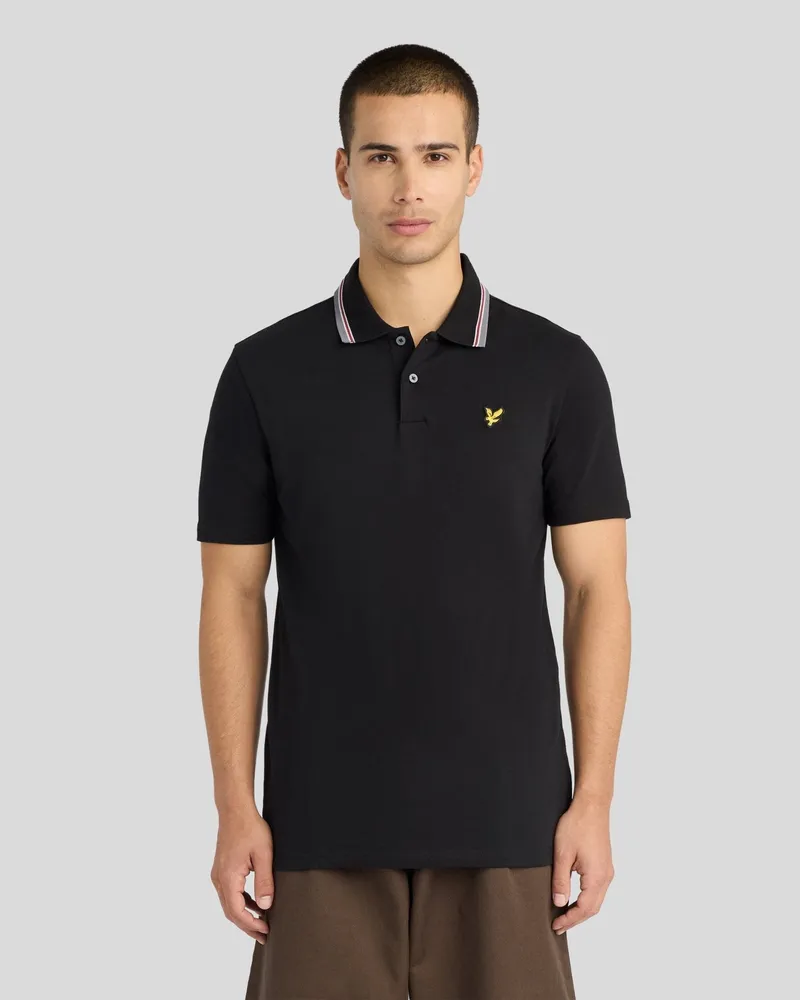 Lyle & Scott Tipped Track Poloshirt Schwarz
