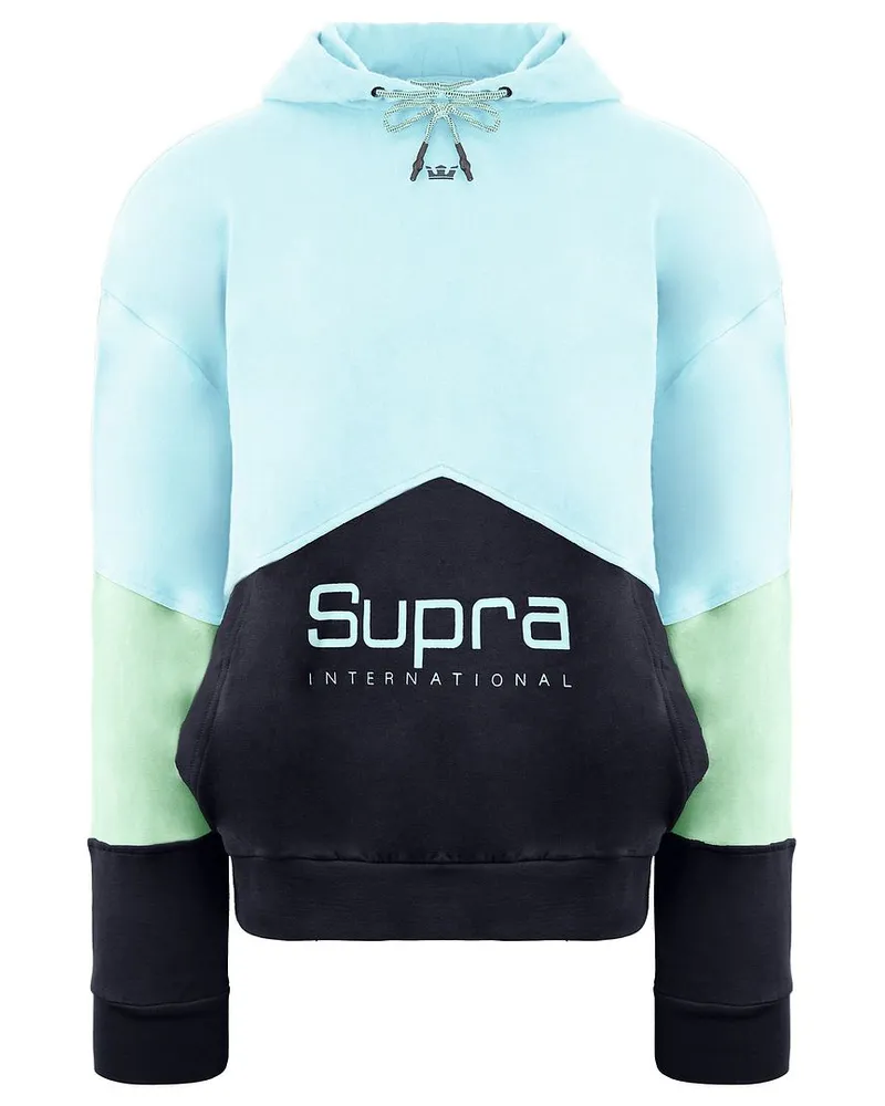 Supra Footwear Long Sleeve Pullover Blue Herren 92 Fleece Hoodie 102552 366 Mehrfarbig