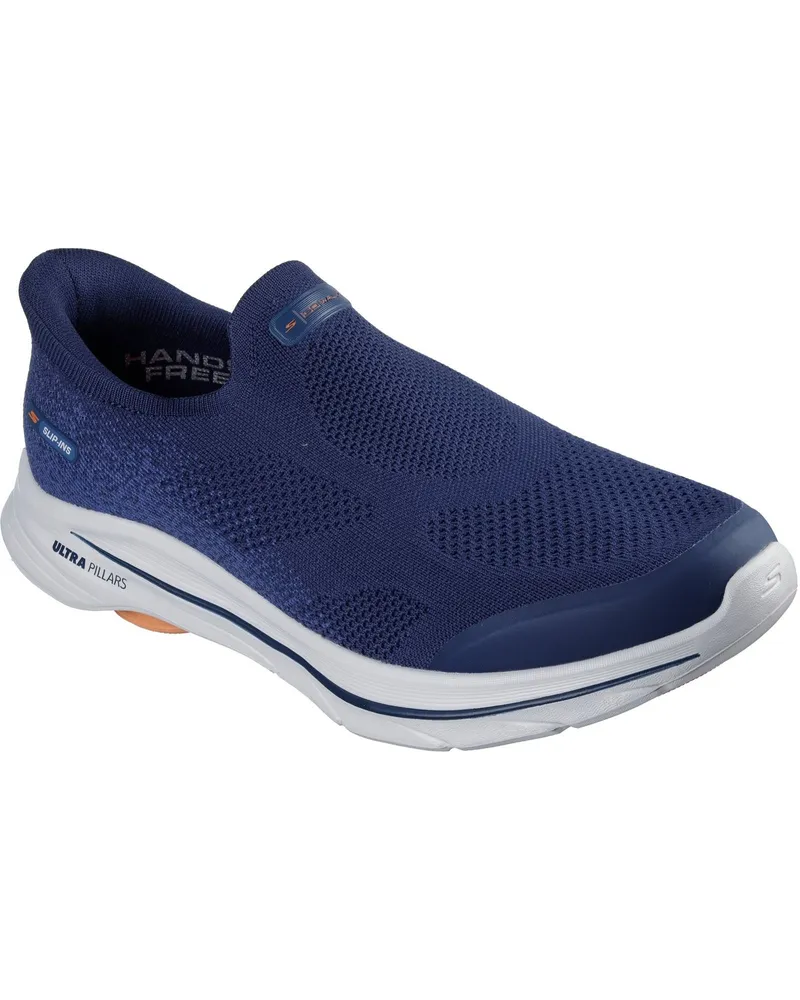 Skechers Go Walk 8 Pelayo Textil Herren Sneaker Navy/Orange Marineblau