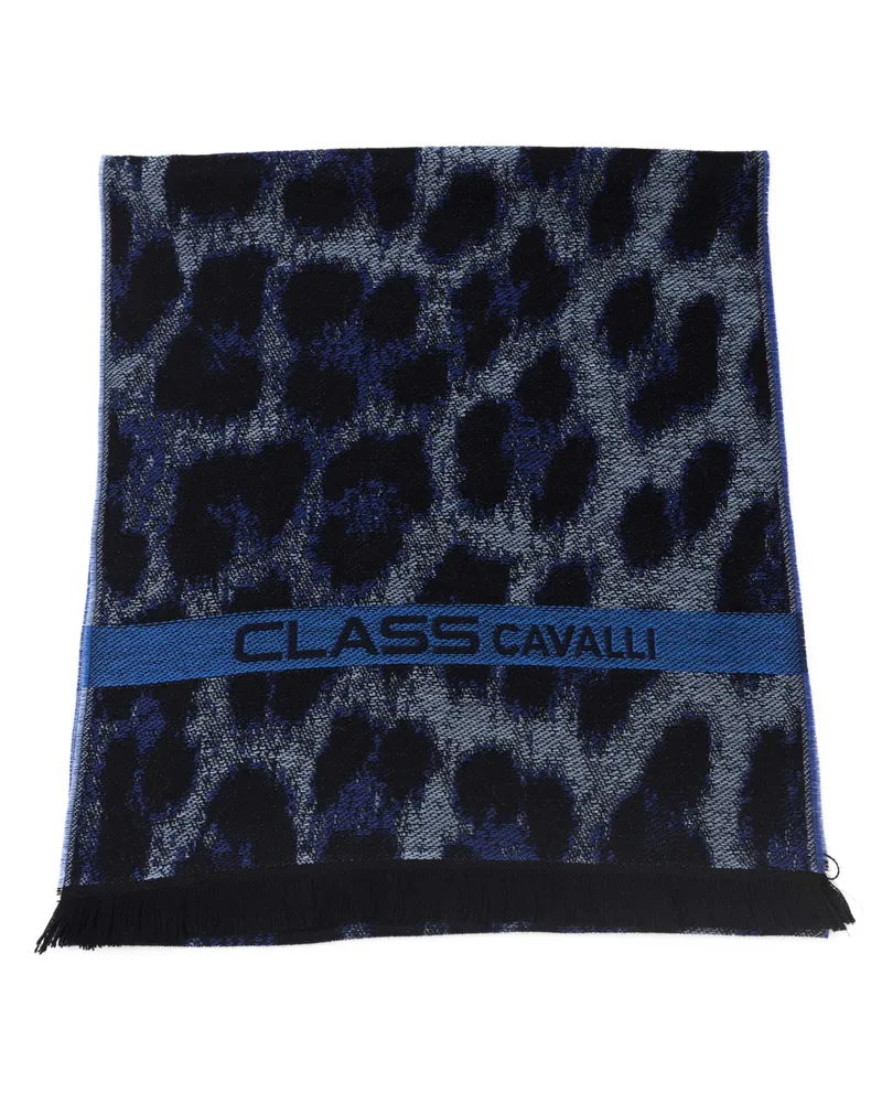 Roberto Cavalli Herren Blaue Wollschal Blau