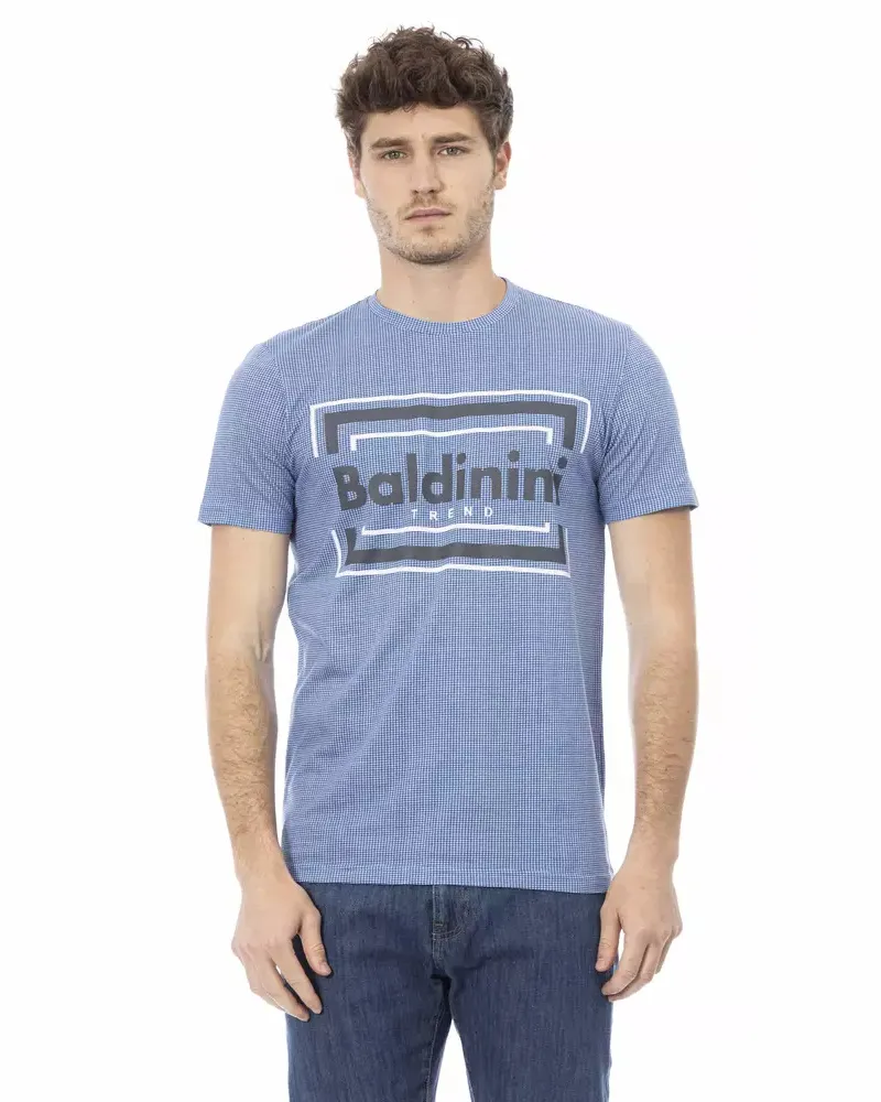 Baldinini Kariertes T-Shirt im lässigen Stil - Hellblau Hellblau