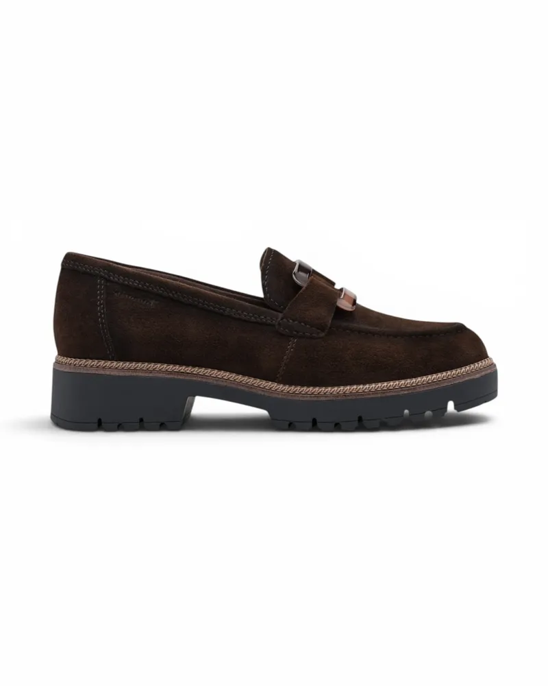 Tamaris Damen braune Wildleder-Loafer Freizeitschuhe – 24722-43 Dunkelbraun
